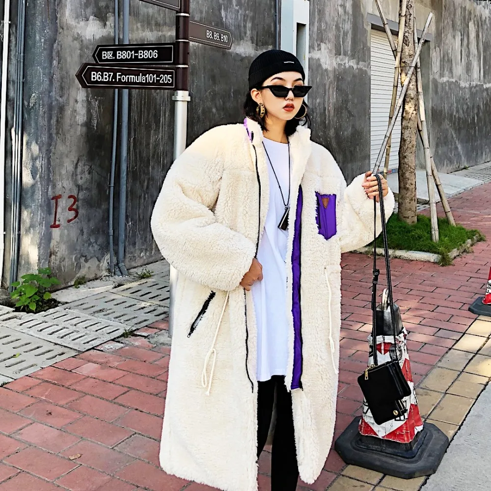 Jasmine Street Thickening Mid-long Zipper Draw-rope Waist Similar Lamb Fabric Cotton Overcoat Winter Bf Loose Tide coats jackets
Jasmine Street Thickening Mid-long Zipper Draw-rope Waist Similar Lamb Fabric Cotton Overcoat Winter Bf Loose Tide coats jackets