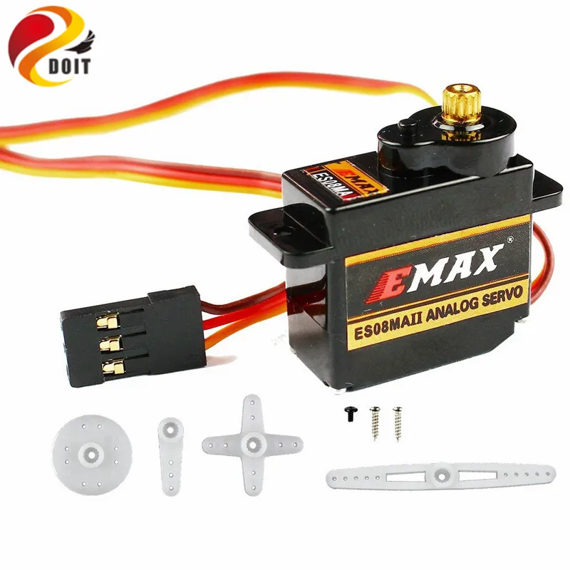 DOIT 4pcs/lot 100% Orginal EMAX ES08MA II Mini Metal Gear Analog Servo 12g/ 2.0kg/ 0.12 Sec Mg90S
DOIT 4pcs/lot 100% Orginal EMAX ES08MA II Mini Metal Gear Analog Servo 12g/ 2.0kg/ 0.12 Sec Mg90S