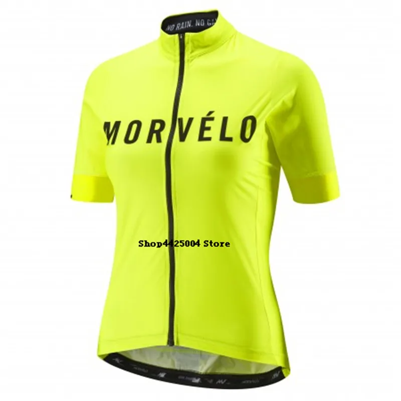 Женские Morvelo желтая рубашка с коротким рукавом Женская легкая спортивная езда на