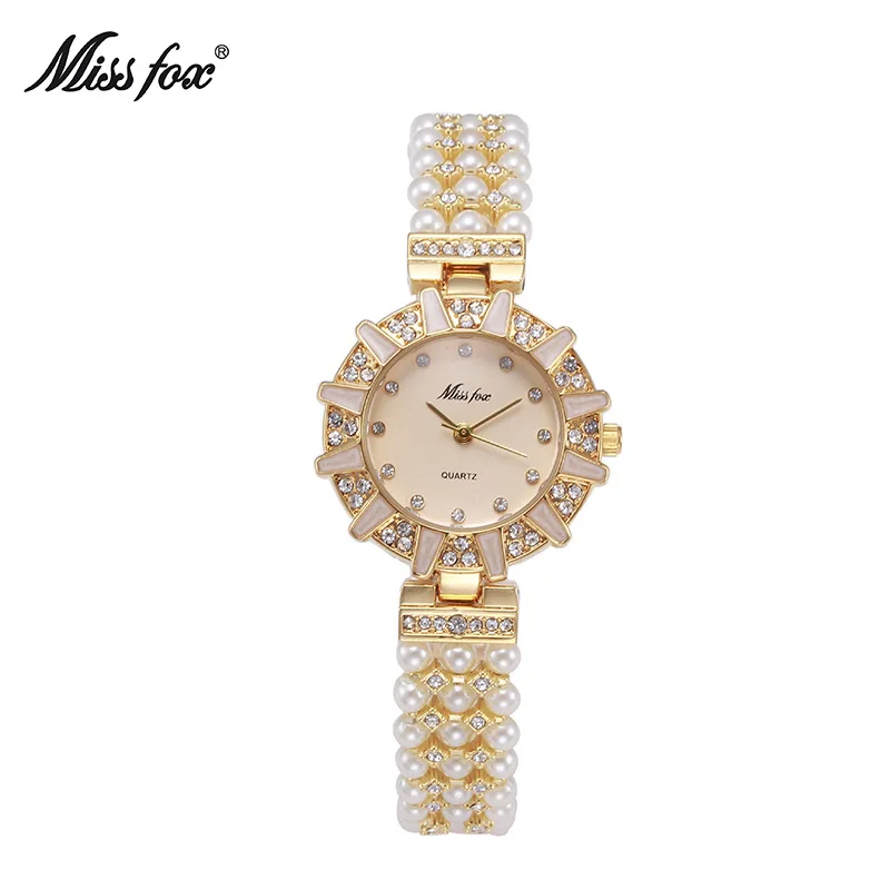 Miss Fox Brand Women Pearl Quartz Watches Rhinestone Women Dress Watch Fashion Diamond Bracelet Women Girl Relogio Feminino 2018
Miss Fox Brand Women Pearl Quartz Watches Rhinestone Women Dress Watch Fashion Diamond Bracelet Women Girl Relogio Feminino 2018