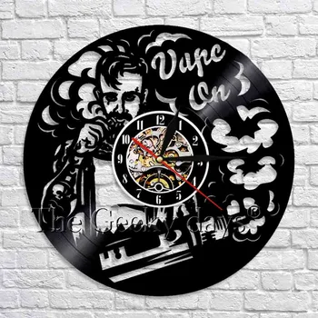 Electronic Cigarette Vinyl Record Wall Clock Smoke Time Clock Modern Design Wall Art Decor For Vape Shop Gift For Her Him 
Electronic Cigarette Vinyl Record Wall Clock Smoke Time Clock Modern Design Wall Art Decor For Vape Shop Gift For Her Him