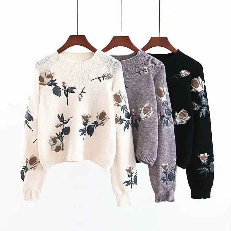 Autumn Winter Knitted Flower Embroidery Pullover Sweater Women Harajuku Casual Warm Oversized Sweater Jumper Knitted Sweater Z22
Autumn Winter Knitted Flower Embroidery Pullover Sweater Women Harajuku Casual Warm Oversized Sweater Jumper Knitted Sweater Z22