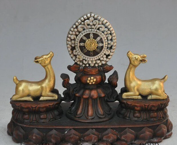 10" china fengshui bronze gilt lotus animal deer statue art Sculpture Decorative
10" china fengshui bronze gilt lotus animal deer statue art Sculpture Decorative