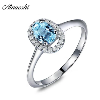 AINUOSHI 1.5 Carat Oval Cut Natural Topaz Halo Ring Pure 925 Sterling Silver Sky Blue Topaz Ring Female Engagement Wedding Ring
AINUOSHI 1.5 Carat Oval Cut Natural Topaz Halo Ring Pure 925 Sterling Silver Sky Blue Topaz Ring Female Engagement Wedding Ring