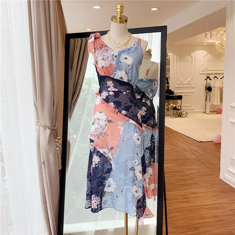Высокое уличное Новое модное лето 2019 дизайнерское подиумное Платье женское с