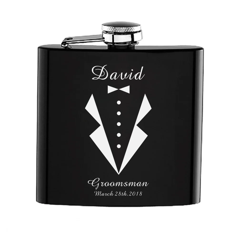 1pc Personalized Engraved 6oz Hip Flask Stainless Steel Wedding Customize Best man & Bridemaids Brihde's Parent Gifts Favors
1pc Personalized Engraved 6oz Hip Flask Stainless Steel Wedding Customize Best man & Bridemaids Brihde's Parent Gifts Favors