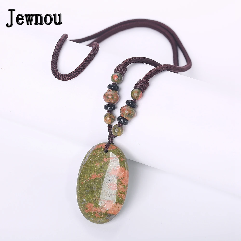 Jewnou Unakite Necklace Fashion Lady Water Drip Pendant Trendy Braided Chain Original Natural Gemstone Personalized Ethnic Gift
Jewnou Unakite Necklace Fashion Lady Water Drip Pendant Trendy Braided Chain Original Natural Gemstone Personalized Ethnic Gift