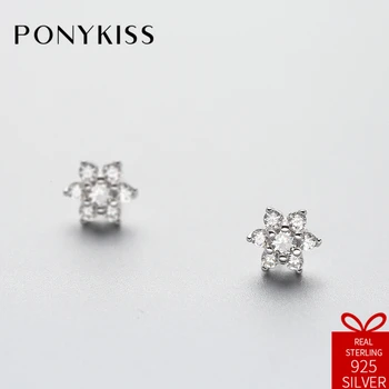 PONYKISS Romantic S925 Sterling Silver Sweet Zircon Flower Stud Earrings Women Elegant Creative Anniversary Wedding Gift
PONYKISS Romantic S925 Sterling Silver Sweet Zircon Flower Stud Earrings Women Elegant Creative Anniversary Wedding Gift