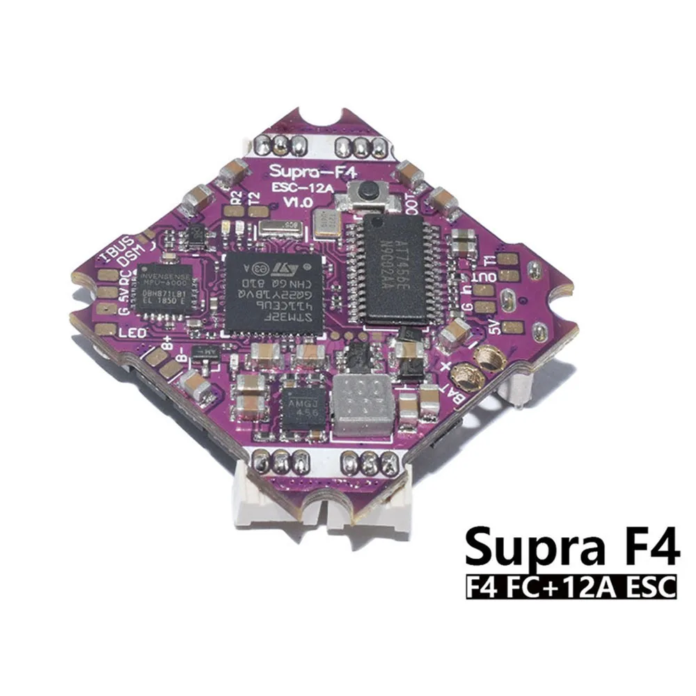 Supra-F4-12A V1.0 STM32F411 F4 Flight Controller AIO OSD BEC & 12A BL_S 2-4S 4In1 ESC for RC DIY Tiny Drone FPV Racing
Supra-F4-12A V1.0 STM32F411 F4 Flight Controller AIO OSD BEC & 12A BL_S 2-4S 4In1 ESC for RC DIY Tiny Drone FPV Racing