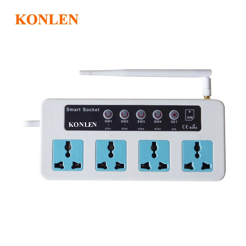 Remote GSM Socket Outlet Switch Relay 4 Ways Power Sockets Controller via SMS Call Timing Smart Home Control
Remote GSM Socket Outlet Switch Relay 4 Ways Power Sockets Controller via SMS Call Timing Smart Home Control