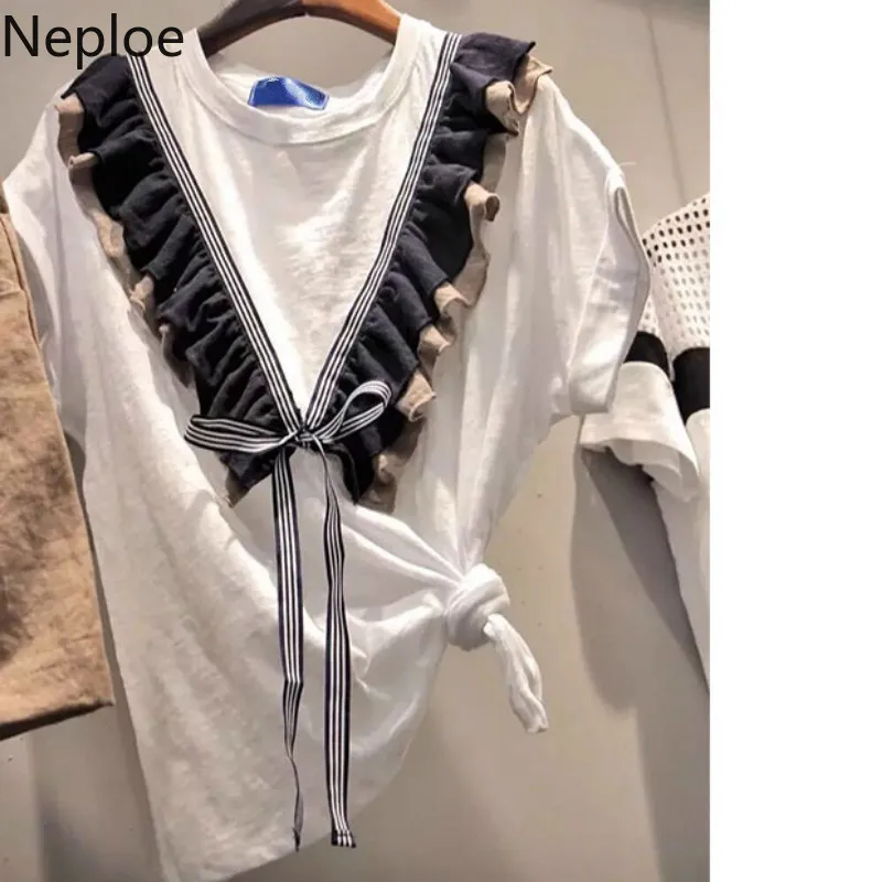 Neploe Fuguns Bowknot T Shirts Women Summer 2019 New O-Neck Short Sleeve Tees Loose Korean Drawstring Ladies Tops 43770
Neploe Fuguns Bowknot T Shirts Women Summer 2019 New O-Neck Short Sleeve Tees Loose Korean Drawstring Ladies Tops 43770