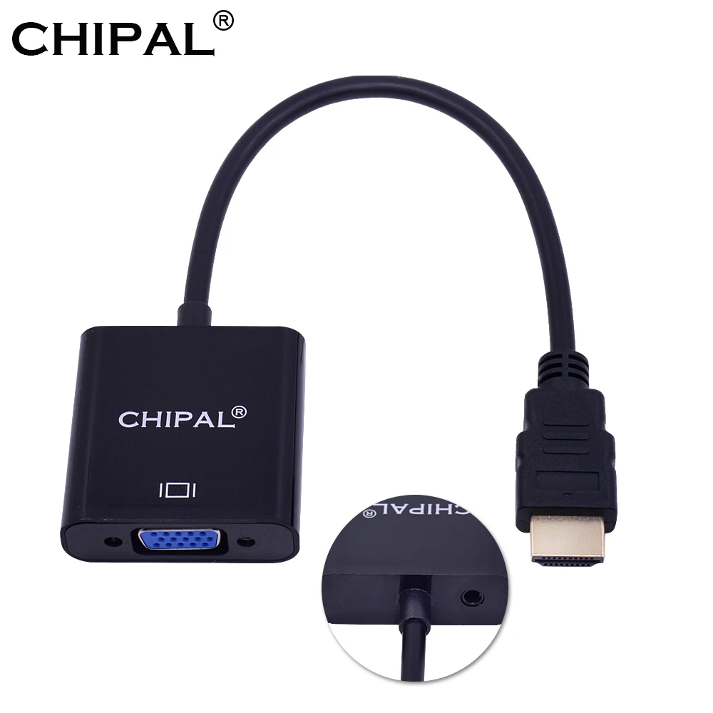 CHIPAL For HDMI to VGA Converter with Audio Cable HDMI2VGA Adapter for All-in-One PC Tablet Laptop Desktop to 1080P HDTV Display
CHIPAL For HDMI to VGA Converter with Audio Cable HDMI2VGA Adapter for All-in-One PC Tablet Laptop Desktop to 1080P HDTV Display