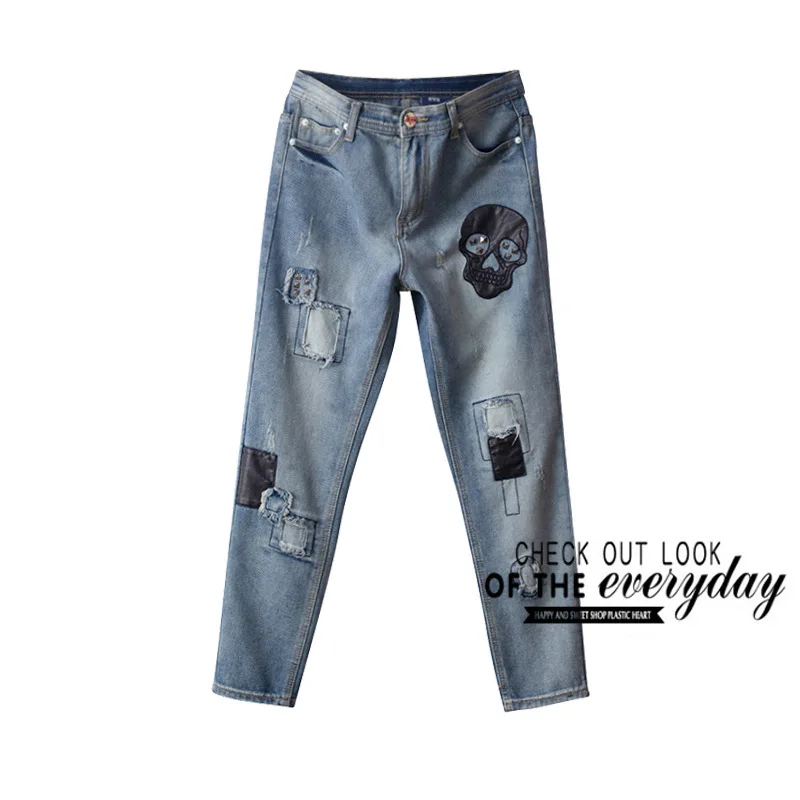 2018 New Skull Pattern Boyfriend Jeans Women PU Stitching Rivet Patchwork Ripped Jeans Femme Vintage Sexy Hip Vaqueros Mujer Oh
2018 New Skull Pattern Boyfriend Jeans Women PU Stitching Rivet Patchwork Ripped Jeans Femme Vintage Sexy Hip Vaqueros Mujer Oh