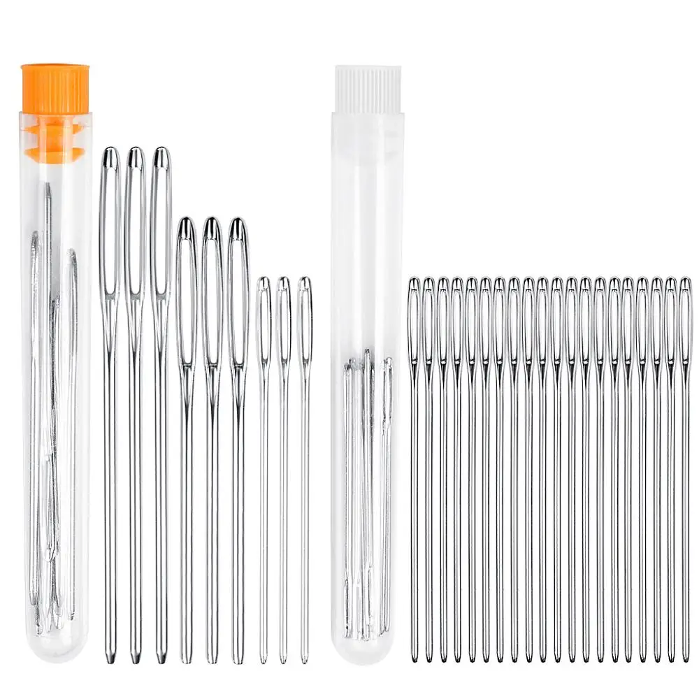 29 Pcs of Set Big Eye Needles For Sewing Weaving Stitching Steel Blunt and Pointed Knitting Needles-2 Inch;2.4 Inch;2.8 Inch
29 Pcs of Set Big Eye Needles For Sewing Weaving Stitching Steel Blunt and Pointed Knitting Needles-2 Inch;2.4 Inch;2.8 Inch