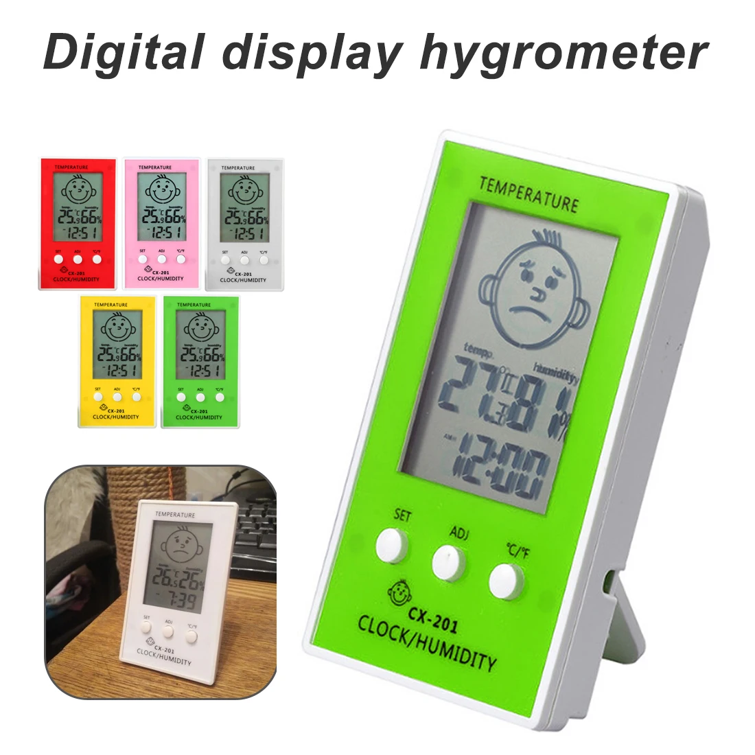 Baby Smile Crying Face Humidity Meter Digital LCD Thermometer Hygrometer Weather Station Tester Temperature clock
Baby Smile Crying Face Humidity Meter Digital LCD Thermometer Hygrometer Weather Station Tester Temperature clock