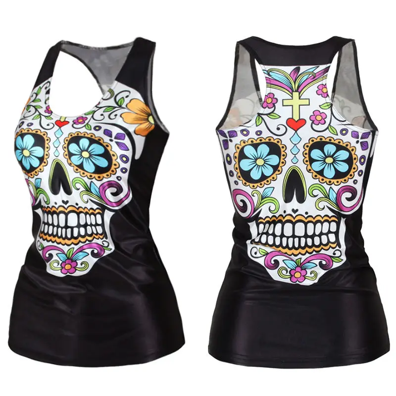 Cool Woman Vests Skull Print Camisole New Sexy Fashion Punk Girl Slim Tank Tops Harajuku Women 3D Tops Vest
Cool Woman Vests Skull Print Camisole New Sexy Fashion Punk Girl Slim Tank Tops Harajuku Women 3D Tops Vest