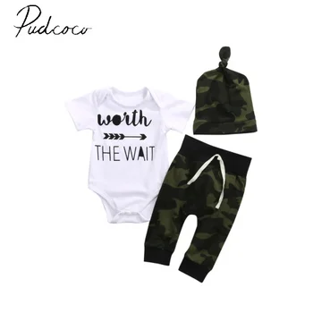 Pudcoco 2017 Short Sleeve O-Neck Army Green Newborn Baby Girl Boy Clothes Romper T-Shirt Long Pants And Hat Outfits 3Pcs 3-18M
Pudcoco 2017 Short Sleeve O-Neck Army Green Newborn Baby Girl Boy Clothes Romper T-Shirt Long Pants And Hat Outfits 3Pcs 3-18M