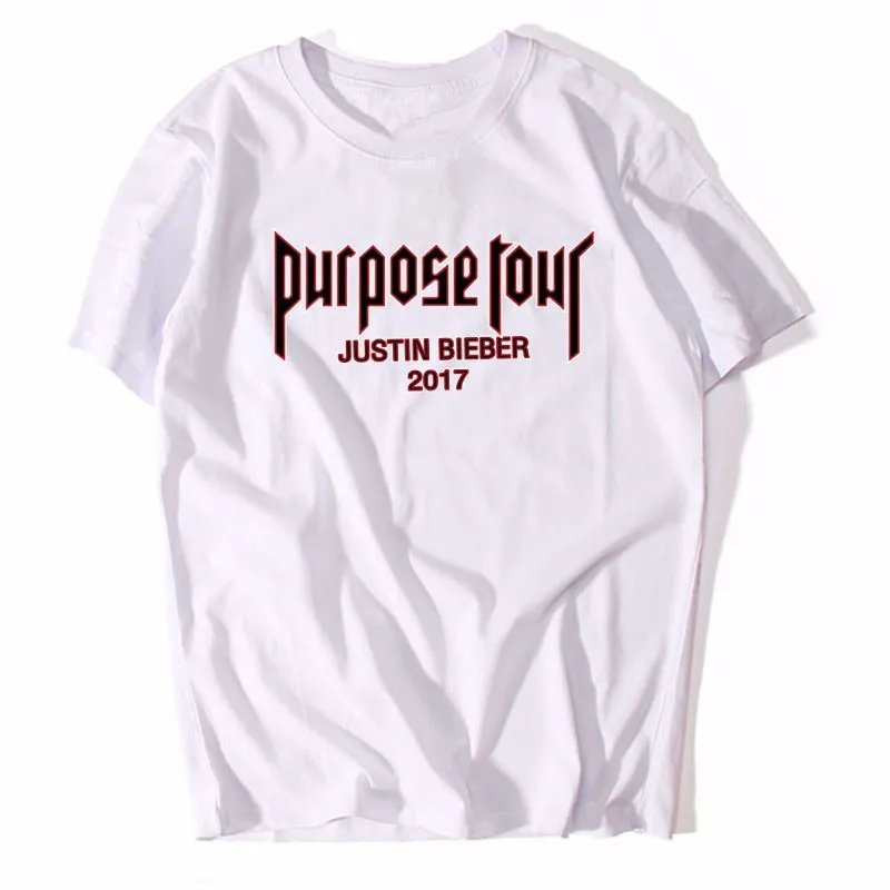 

2017 purpose tour T-shirt Justin Bieber men's wear women's Bieber fear God T-shirt cotton hip-hop high street clothes