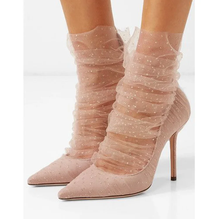 Pleated Mesh High Heels exy Pointed-toe Thin Heels Fashion Dot Hollow Out Woman Botas Plus Size Women Pumps Spring New Fashion
Pleated Mesh High Heels exy Pointed-toe Thin Heels Fashion Dot Hollow Out Woman Botas Plus Size Women Pumps Spring New Fashion
