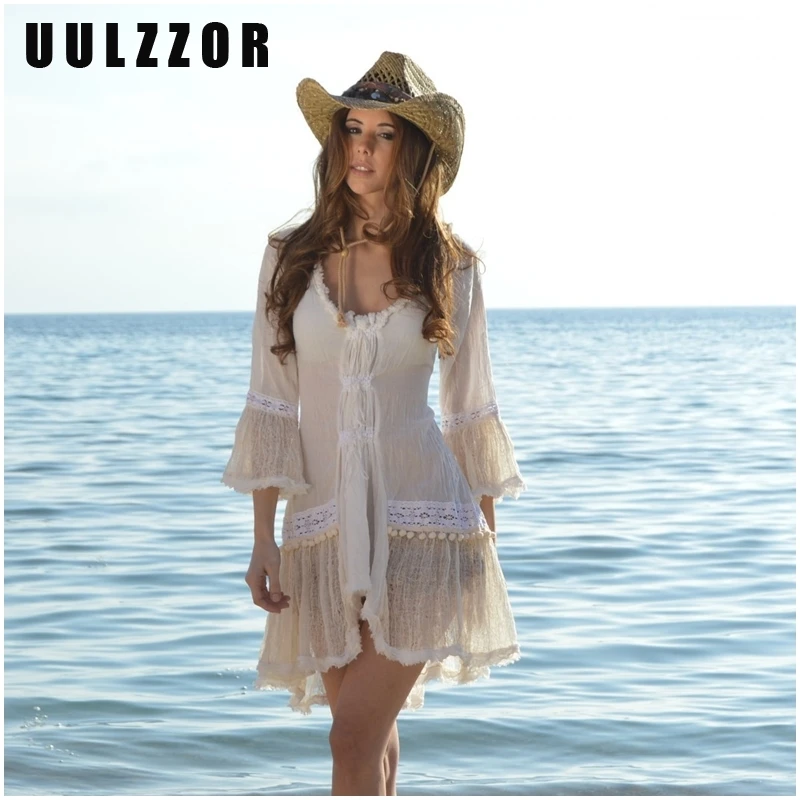UULZZOR Hollow Out White Lace Dress Women With Flare Sleeve Boho Short Tunic Dresses For Women O Neck Bohemian Mini Dress 2019
UULZZOR Hollow Out White Lace Dress Women With Flare Sleeve Boho Short Tunic Dresses For Women O Neck Bohemian Mini Dress 2019