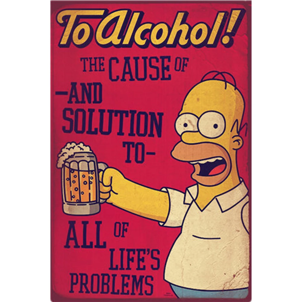 To Alcohol Vintage Metal Tin Signs Home Bar Club Pub Metal Decorative Metal Plates Wall Stickers Simpsons Poster 1001(1173)
To Alcohol Vintage Metal Tin Signs Home Bar Club Pub Metal Decorative Metal Plates Wall Stickers Simpsons Poster 1001(1173)