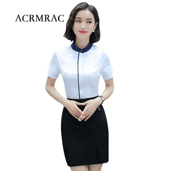 ACRMRAC 2018 New Women Short sleeve O-Neck Patchwork collar Slim OL Commerce Formal Blouses & Shirts
ACRMRAC 2018 New Women Short sleeve O-Neck Patchwork collar Slim OL Commerce Formal Blouses & Shirts