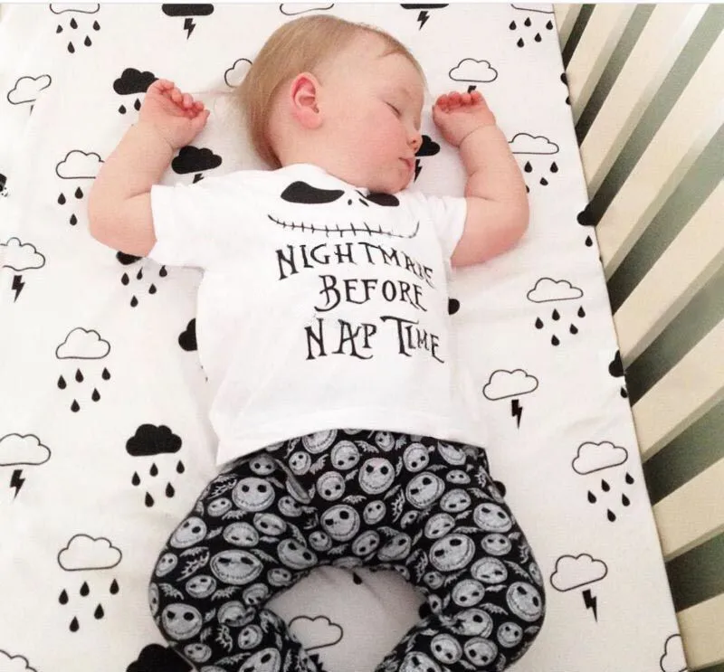 Baby boy clothes set Summer short sleeve 2pcs suit T-Shirt +pants Nightmare Before Nap Time infant toddle girl clothing outfit
Baby boy clothes set Summer short sleeve 2pcs suit T-Shirt +pants Nightmare Before Nap Time infant toddle girl clothing outfit