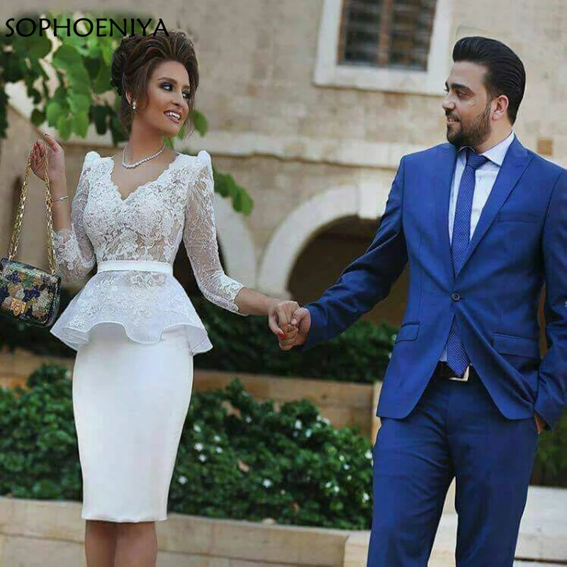 New Arrival Long sleeve short evening dress White Lace Appliques Arabic Evening gowns short robe de soiree Formal dresses
New Arrival Long sleeve short evening dress White Lace Appliques Arabic Evening gowns short robe de soiree Formal dresses