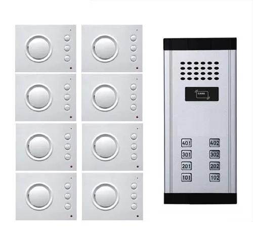 Building Intercom System Audio Door Phone for 8apartment,4-wired Audio Doorphone W/T Hand-free Indoor Unit,ID Card Unlock
Building Intercom System Audio Door Phone for 8apartment,4-wired Audio Doorphone W/T Hand-free Indoor Unit,ID Card Unlock