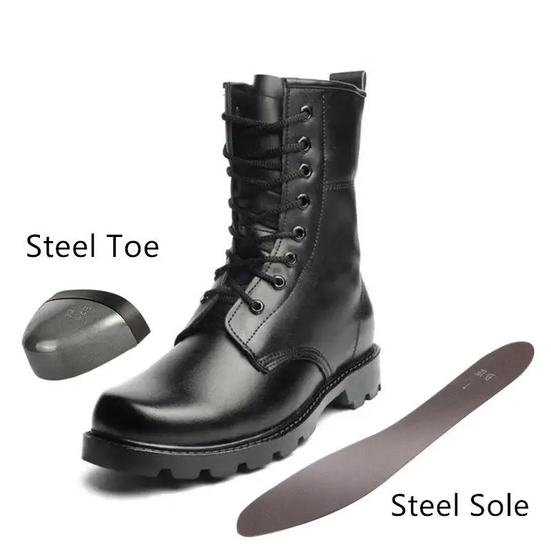 Tactical Boots Men Genuine Leather Outdoor Hiking Zipper Men's Military Combat Army Boots Steel Toe Insole Work Safety Shoes
Tactical Boots Men Genuine Leather Outdoor Hiking Zipper Men's Military Combat Army Boots Steel Toe Insole Work Safety Shoes