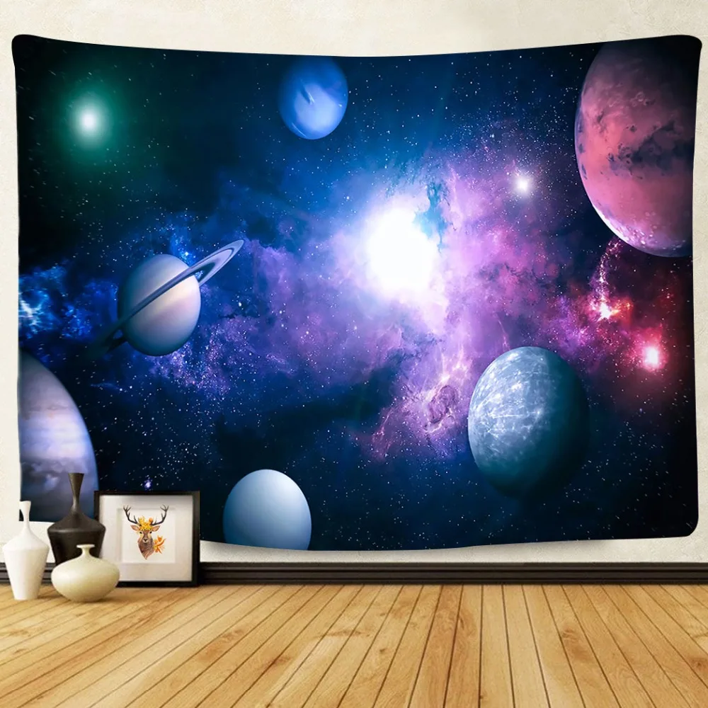 

HommomH Tapestry Art Decor Wall Hanging in Dorm Living Room Bedroom Solar System Planet Beautiful Universe