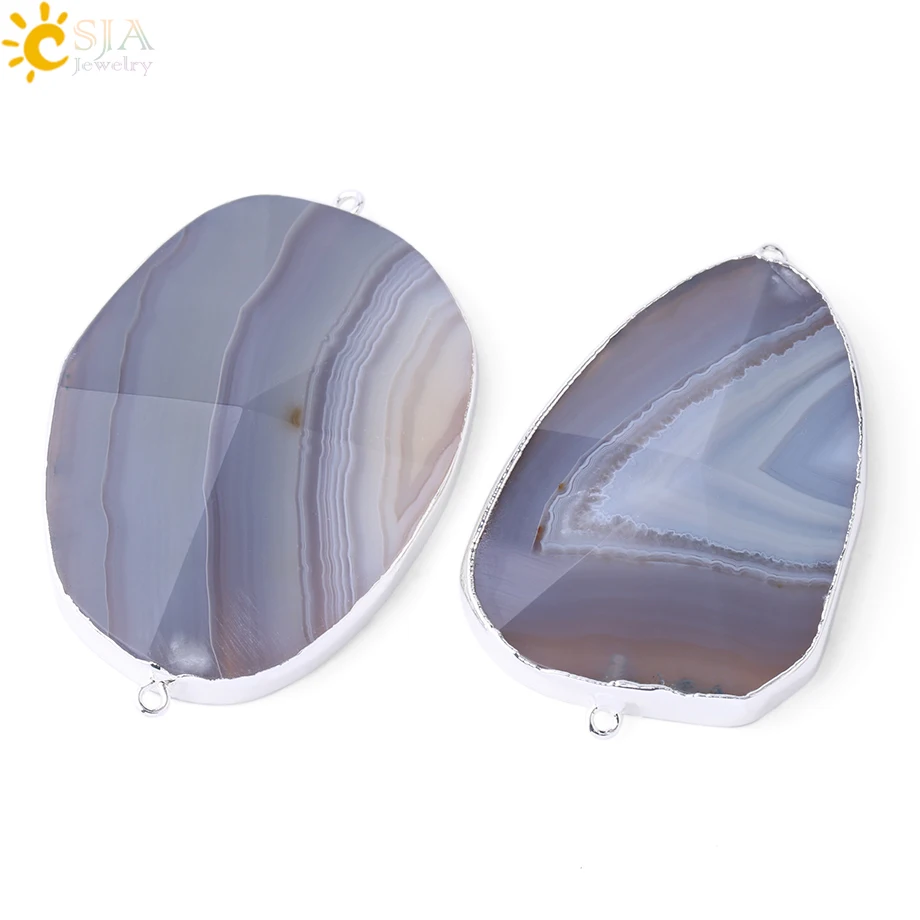 CSJA Irregular Agates Silver Color Double Buckle Pendant for Women DIY Choker Necklace Faceted Big Pendants Fashion Jewelry F874
CSJA Irregular Agates Silver Color Double Buckle Pendant for Women DIY Choker Necklace Faceted Big Pendants Fashion Jewelry F874