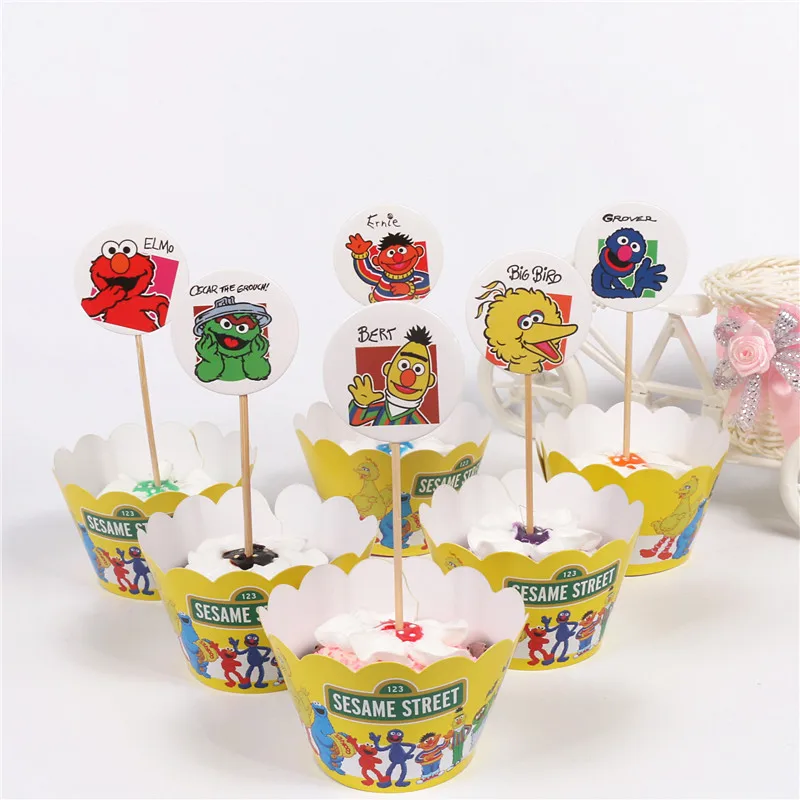 24pcs/lot New Sesame Street Cupcake Wrappers 12 Wrappers + 12 Toppers Kids Party Birthday Cake Decoration Cups
24pcs/lot New Sesame Street Cupcake Wrappers 12 Wrappers + 12 Toppers Kids Party Birthday Cake Decoration Cups