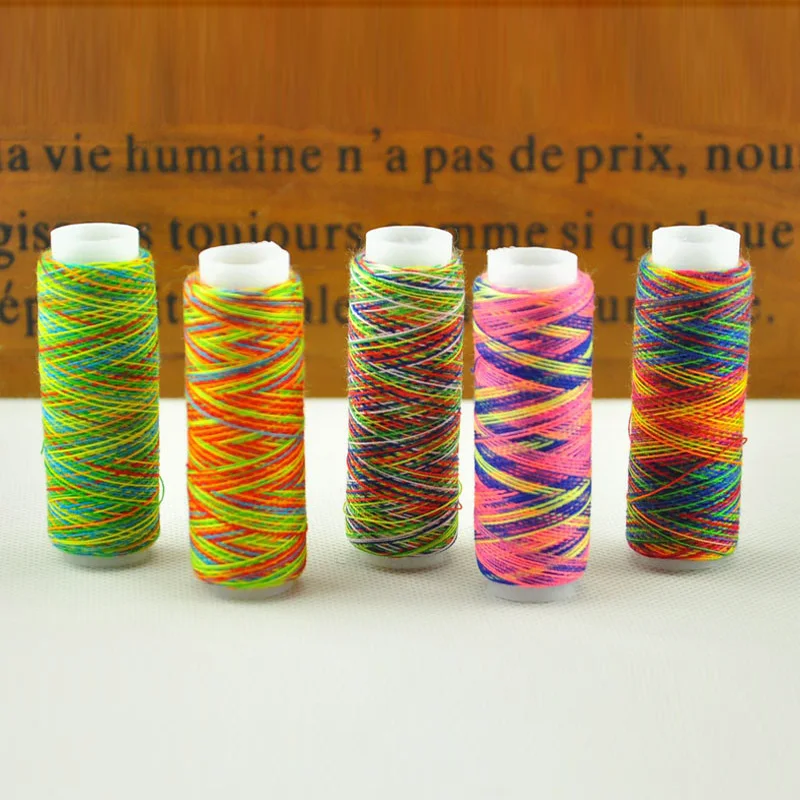 Colorful sewing thread / sewing thread color high intensity / color gradient line / 5 different colors sewing thread
Colorful sewing thread / sewing thread color high intensity / color gradient line / 5 different colors sewing thread