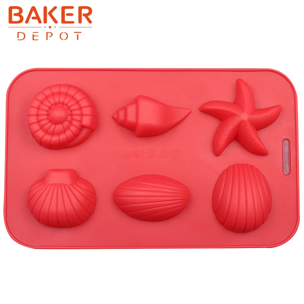 Silicone cake molds 6 holes silicone chocolate molds starfish shell crackers handmade soap mould CDSM-121
Silicone cake molds 6 holes silicone chocolate molds starfish shell crackers handmade soap mould CDSM-121