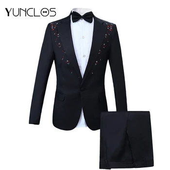 YUNCLOS Newest Rhinestone Suits Men's Slim Fit Suits Fashion Wedding Party Suits 2 Pieces Prom Suits For Men Wedding Tuxdo
YUNCLOS Newest Rhinestone Suits Men's Slim Fit Suits Fashion Wedding Party Suits 2 Pieces Prom Suits For Men Wedding Tuxdo