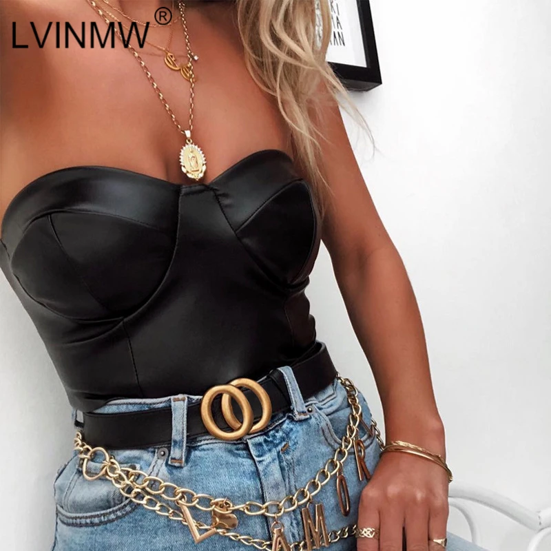 LVINMW Sexy Black Pu Faux Leather Tube Tops 2019 Summer Women Strapless Backless Skinny Crop Tops Female Club Streetwear Tops
LVINMW Sexy Black Pu Faux Leather Tube Tops 2019 Summer Women Strapless Backless Skinny Crop Tops Female Club Streetwear Tops