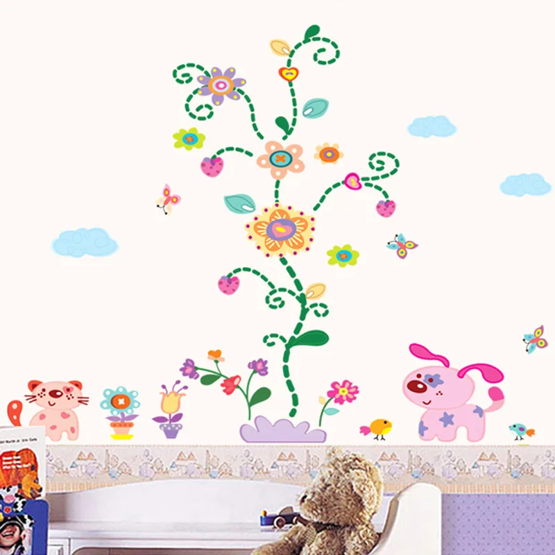 dog cat colorful tree flower butterfly cartoon home decor wall stickers for kids room decoration baby classroom decals wallpaper
dog cat colorful tree flower butterfly cartoon home decor wall stickers for kids room decoration baby classroom decals wallpaper