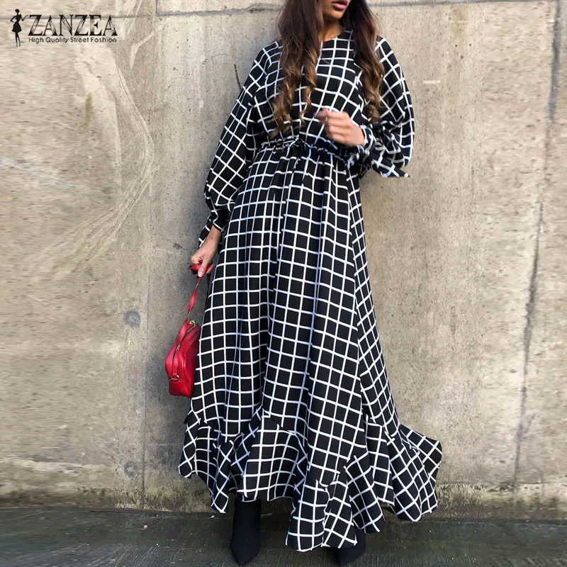 ZANZEA Fashion Women Autumn Long Sleeve Ruffles Sundress Vintage Plaid Checked Long Dress Party Maxi Vestido Flounce Dresses
ZANZEA Fashion Women Autumn Long Sleeve Ruffles Sundress Vintage Plaid Checked Long Dress Party Maxi Vestido Flounce Dresses