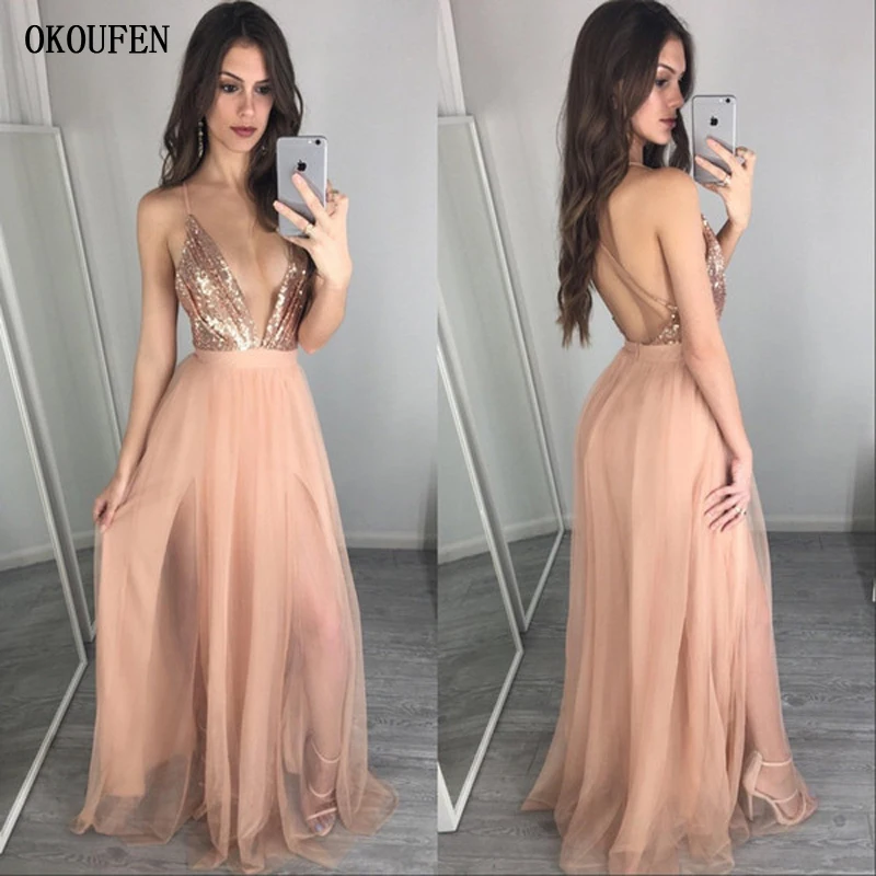 Simple Prom Dresses 2019 Sexy Backless Plugging V-Neck Sequined Top X-Back Split Party Gowns vestidos de fiesta robe de soiree
Simple Prom Dresses 2019 Sexy Backless Plugging V-Neck Sequined Top X-Back Split Party Gowns vestidos de fiesta robe de soiree