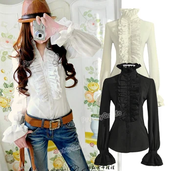 PrettyGuide Women Vintage Victorian Blouse Ruffle Stand-Up Collar Blouses Shirt Casual OL Long Sleeve Shirt
PrettyGuide Women Vintage Victorian Blouse Ruffle Stand-Up Collar Blouses Shirt Casual OL Long Sleeve Shirt