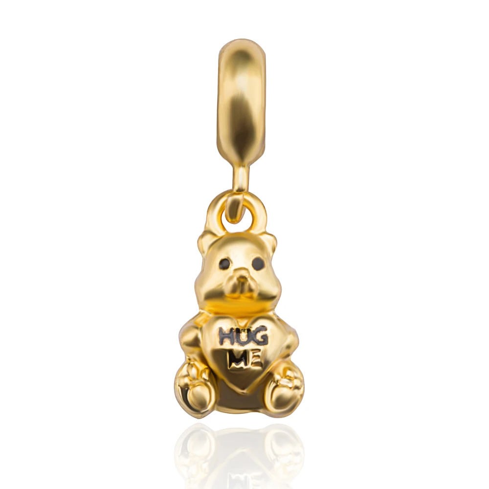 cute bear gold fashion charms jewelry bracelet necklace accessories zirconia beads connector for diy make gift | Украшения и