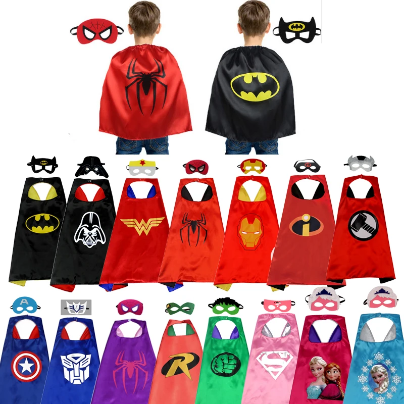 70x70cm Superhero Cloak+Mask Children's Hero Cloak Cosplay Costume For Kids Halloween Party superman Spiderman Iron Man Cloak
70x70cm Superhero Cloak+Mask Children's Hero Cloak Cosplay Costume For Kids Halloween Party superman Spiderman Iron Man Cloak