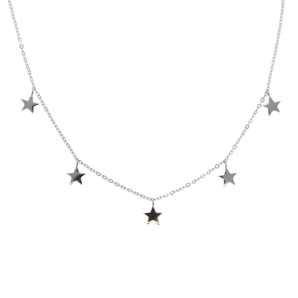 2019 Gold silver color 925 sterling silver high quality classic star drop charm chocker necklace for women
2019 Gold silver color 925 sterling silver high quality classic star drop charm chocker necklace for women