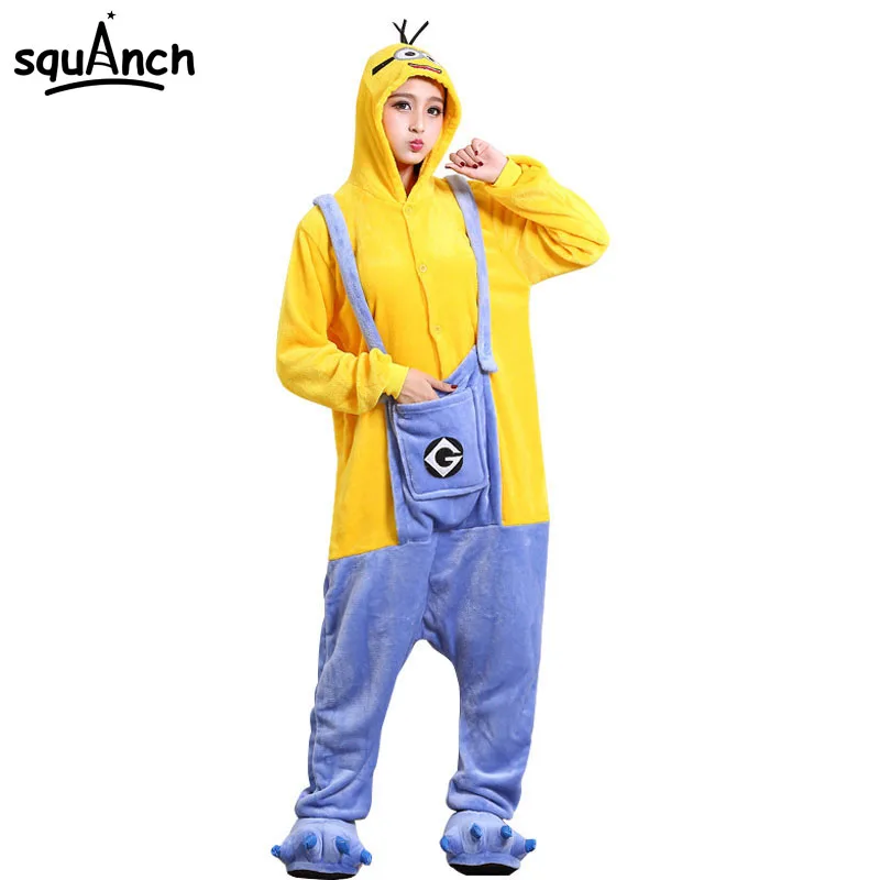 Winter Onesie Minions Pajamas Adult Women Men Flannel Warm Thicker Overalls Funny Cartoon Sleepwear Kugurumi Home Party Suit New
Winter Onesie Minions Pajamas Adult Women Men Flannel Warm Thicker Overalls Funny Cartoon Sleepwear Kugurumi Home Party Suit New