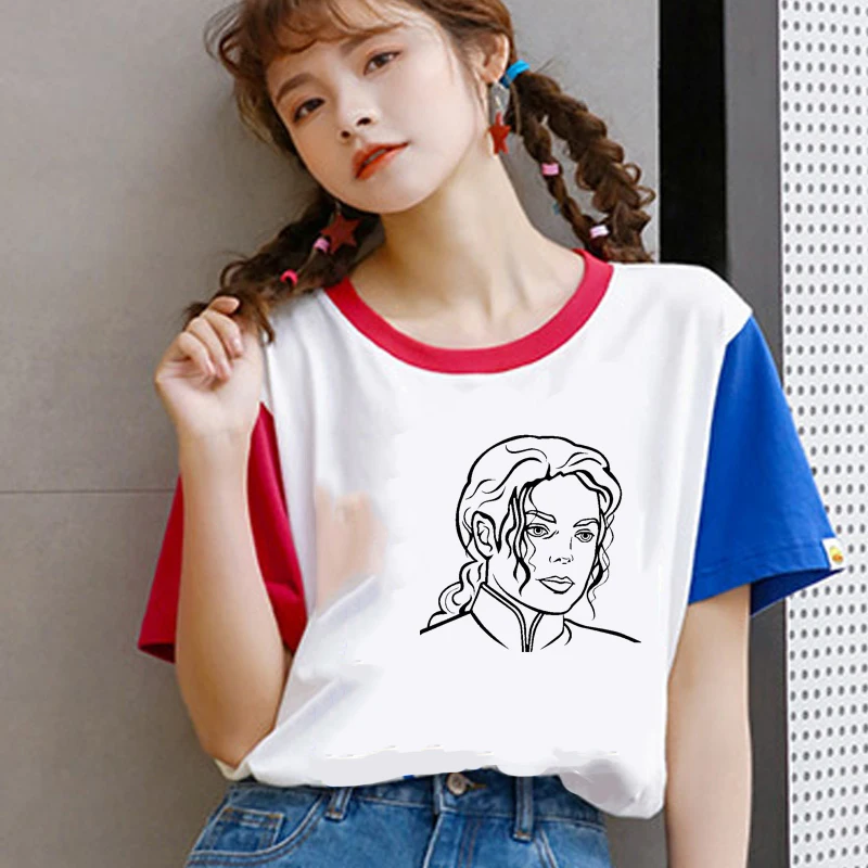 Summer tops for women 2019 haut femme Casual Coloured Fashion Michael Jackson Head graphic t shirts Vintage Tee Shirt Tshirt
Summer tops for women 2019 haut femme Casual Coloured Fashion Michael Jackson Head graphic t shirts Vintage Tee Shirt Tshirt