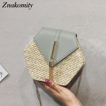 Znakomity Fashion Hexagon Straw Bags for Women Small Handmade Summer Rattan Shoulder Bags Woven Tassel Beach Handbag Female 2019
Znakomity Fashion Hexagon Straw Bags for Women Small Handmade Summer Rattan Shoulder Bags Woven Tassel Beach Handbag Female 2019