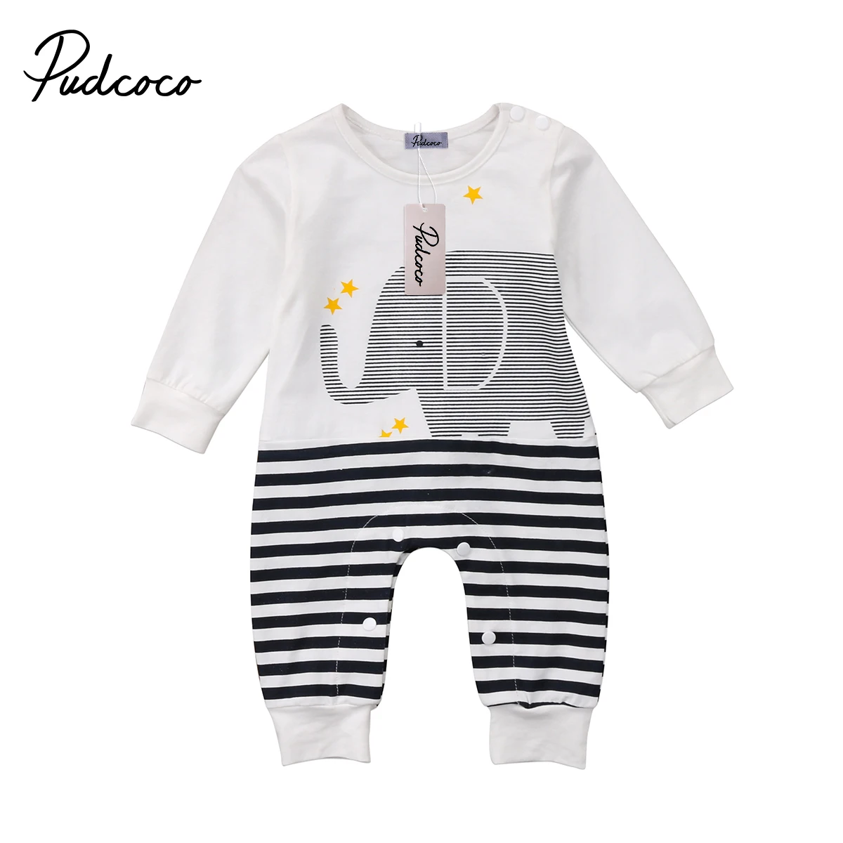 Cute Cartoon Spring Newborn Kids Baby Girls Boys Elephant Striped Romper Jumpsuit Outfits Clothes Cotton
Cute Cartoon Spring Newborn Kids Baby Girls Boys Elephant Striped Romper Jumpsuit Outfits Clothes Cotton