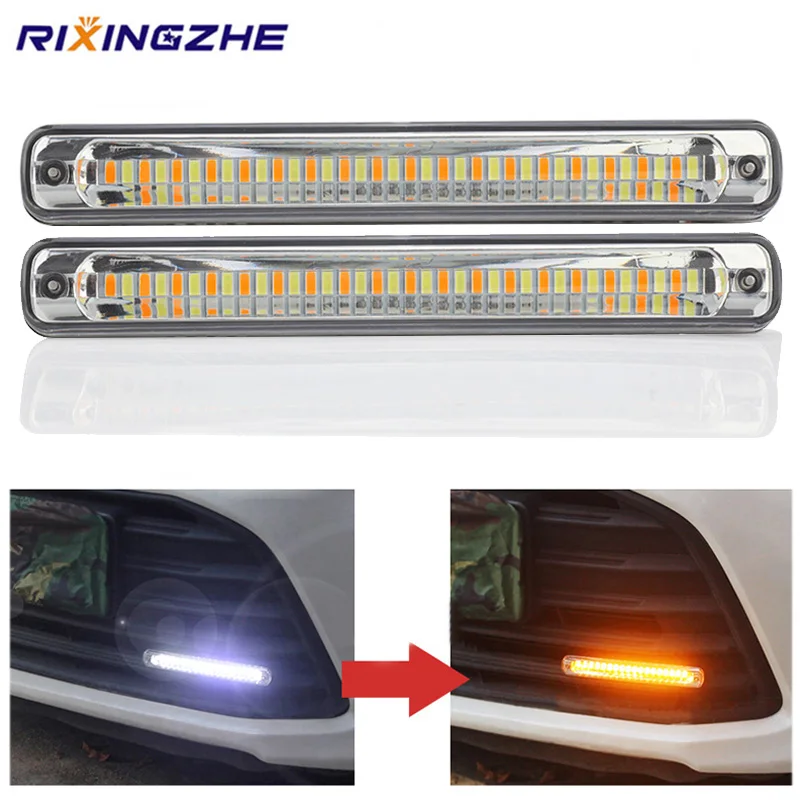 RXZ DRL LED Super Bright Daytime Running Light+Flowing Turn signal Headlight bar Night light 12v white/yellow/waterproof
RXZ DRL LED Super Bright Daytime Running Light+Flowing Turn signal Headlight bar Night light 12v white/yellow/waterproof