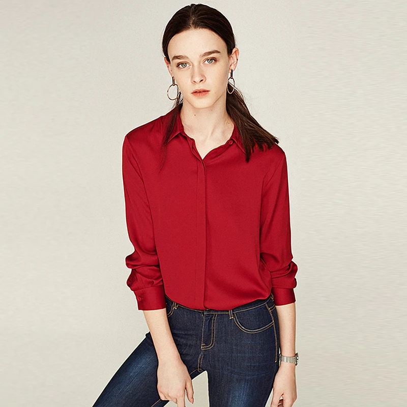 100% Silk Blouse Women Red Shirt Plus Size Simple Design Long Sleeves Office Work Top Graceful Style New Fashion 2019
100% Silk Blouse Women Red Shirt Plus Size Simple Design Long Sleeves Office Work Top Graceful Style New Fashion 2019